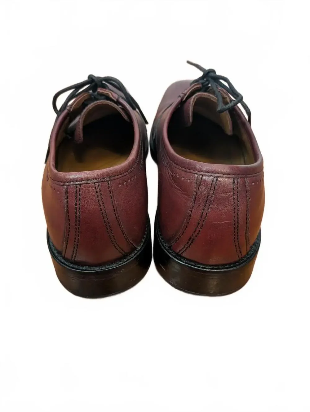 J. Murphy Men's 8M Burgundy Leather Perforated Oxford Dress Shoes 59-0832 School